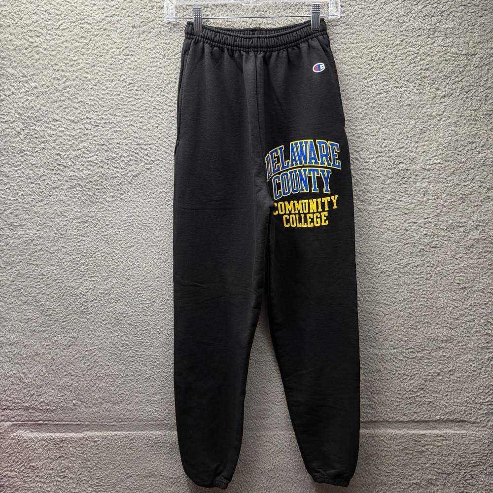 Champion Sweatpants Mens Size Small Black Delaware County Community College Logo